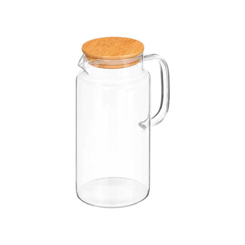 Vivalto Glazen Kan met Bamboe Deksel 1,2L