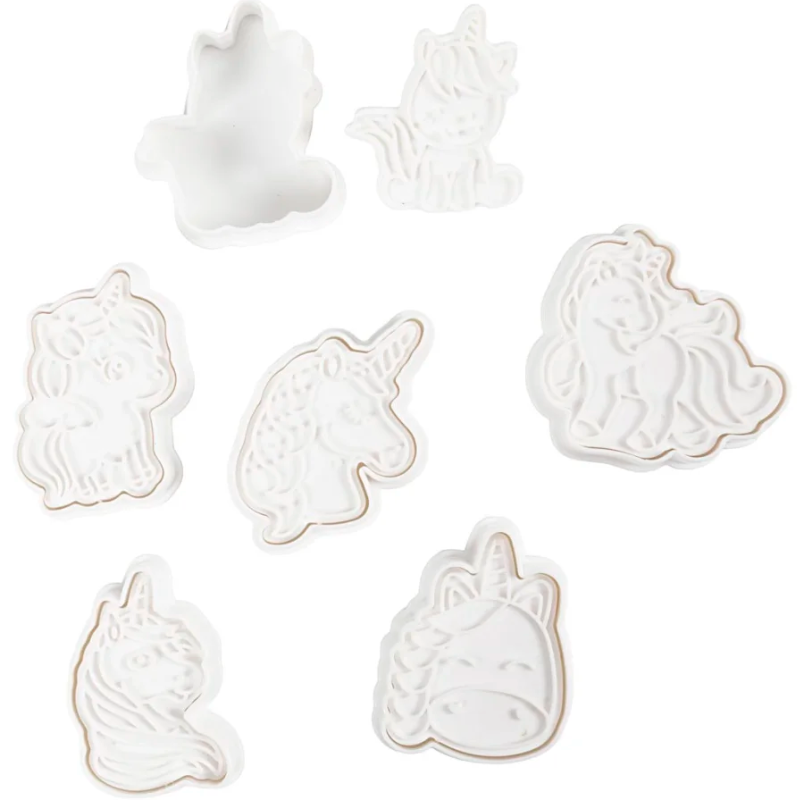 CC Cutters With Stamp Transport 3.5-5.5 cm White 6 pc