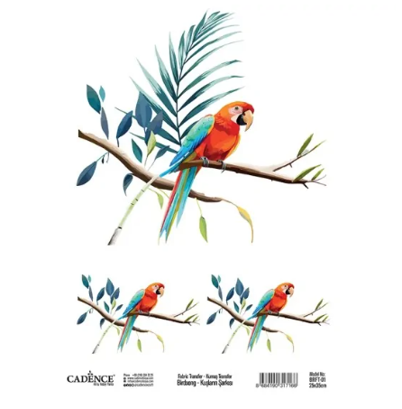 Cadence Birdsong Textiltransfer 25x35 cm Papagei