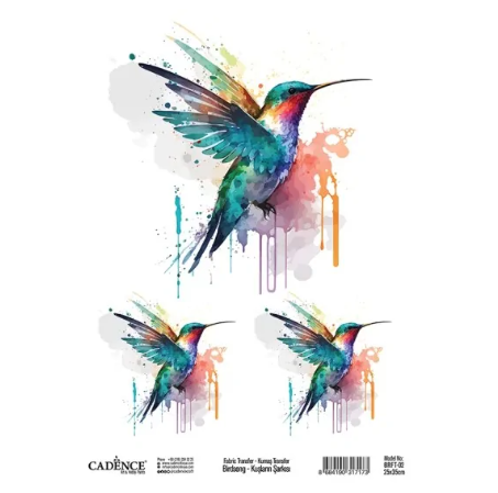 Cadence Birdsong Textile Transfer 25x35 cm Hummingbird