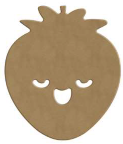 Gomille MDF Figuur Kawaii Aardbei 12x14 cm