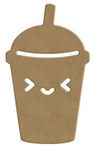 Gomille MDF Figuur Kawaii Bubble Tea 9x16 cm