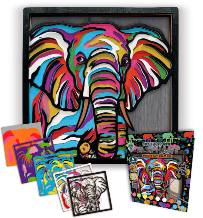 Splat Planet Wood Art Set Elefant 27 x 26 x 3,5 cm