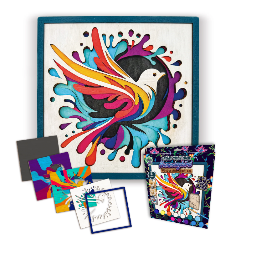 Splat Planet Wood Art Set kolibrie 27 x 26 x 3,5 cm