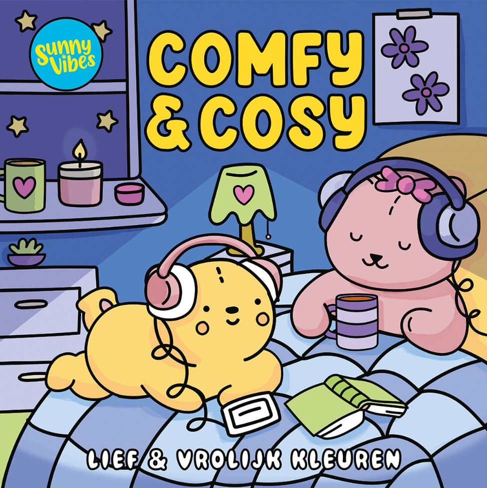 De Lantaarn Kleurboek Sunny Vibes - Comfy & Cosy L: 25 x B: 25 x D: 0,5 cm