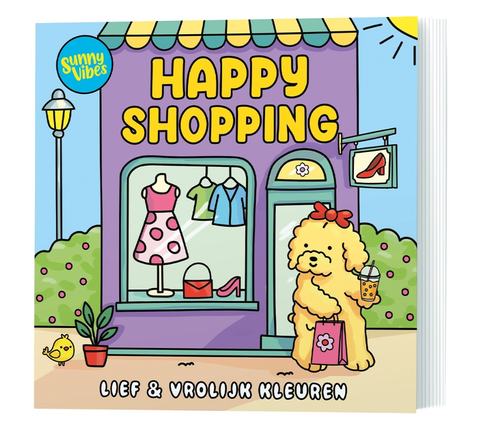 De Lantaarn Kleurboek Sunny Vibes - Happy Shopping L: 25 x B: 25 x D: 0,5 cm