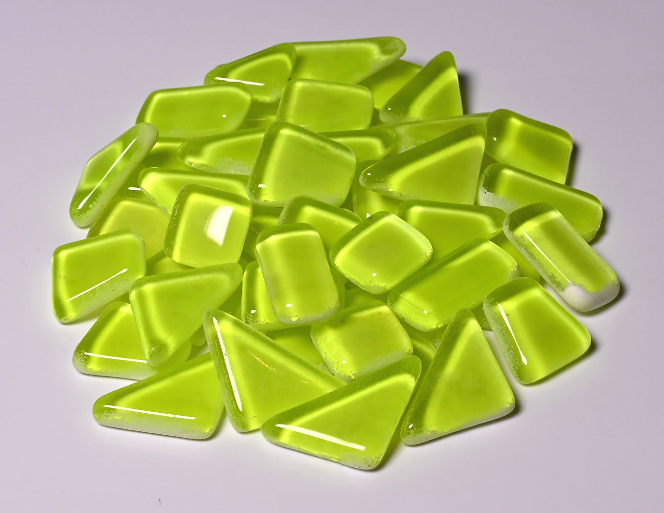 Soft Glas Polygonal Helder Neon Geel 100 gr