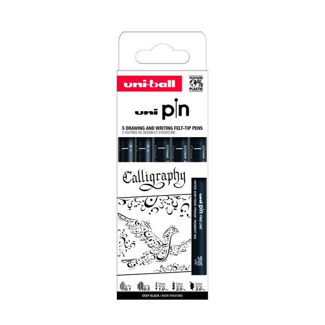 Uni-Ball Pin ASP15 Kalligrafie Set 5 Stück