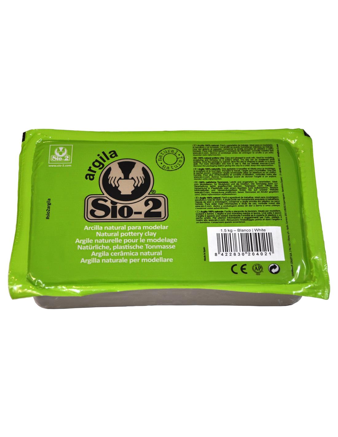 SIO-2 Argila Natürlicher Töpferton 1.5kg Weiß