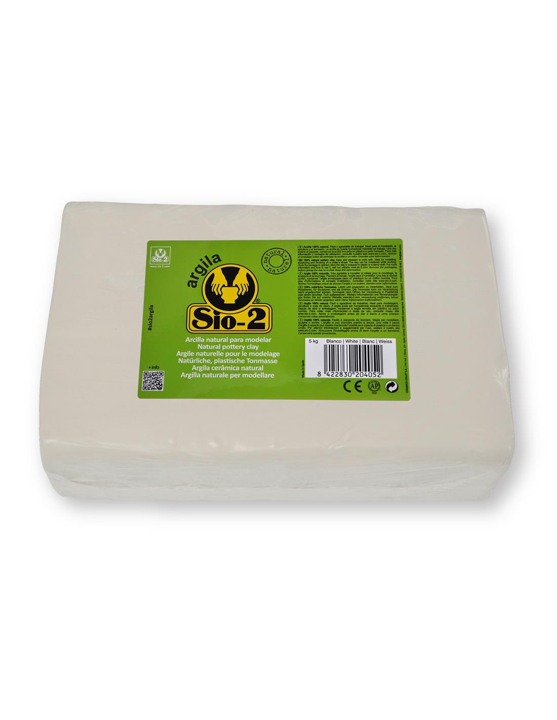 SIO-2 Argila Natural Pottery Clay 5kg White