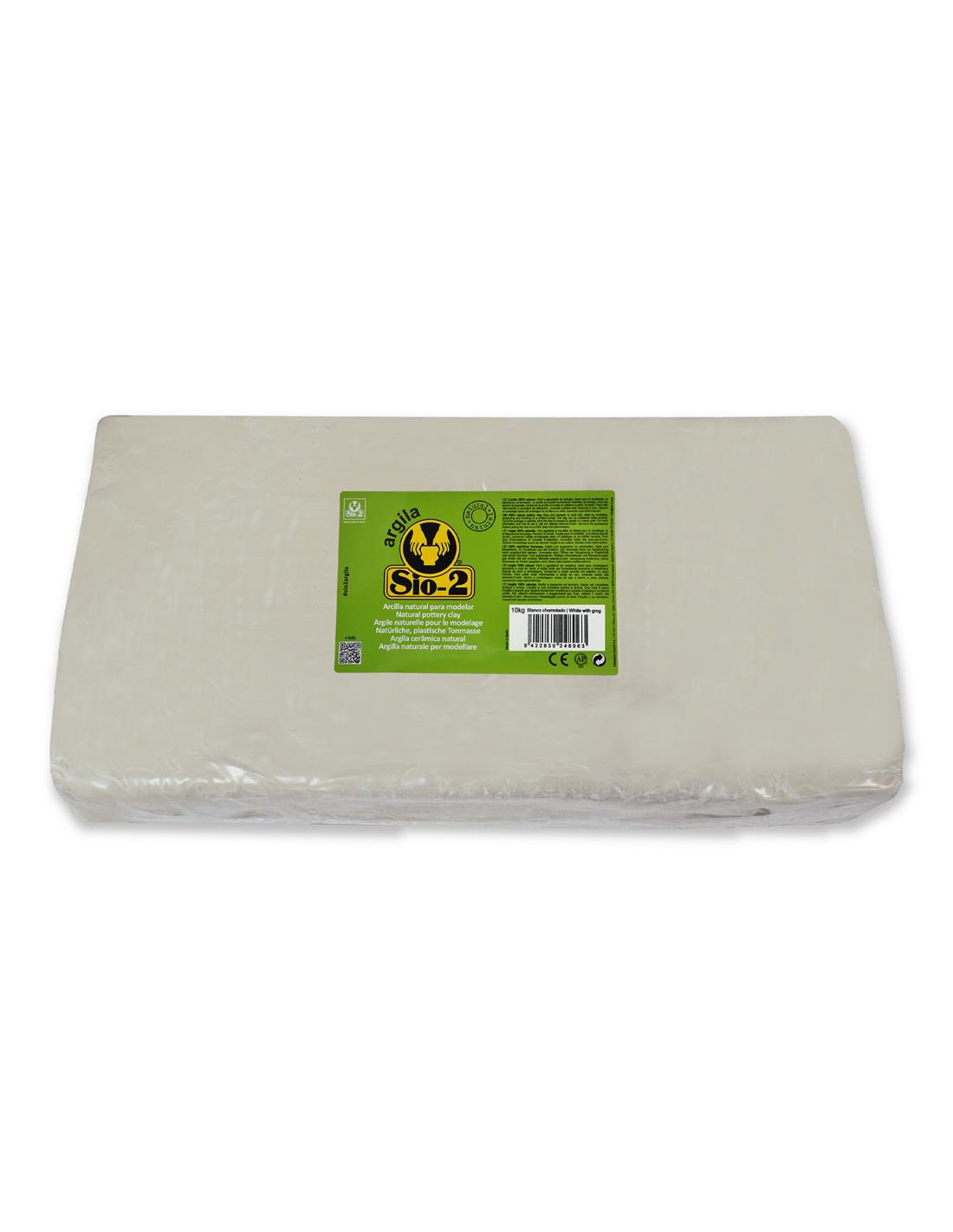 SIO-2 Argila Natural Pottery Clay with Grog 10kg White