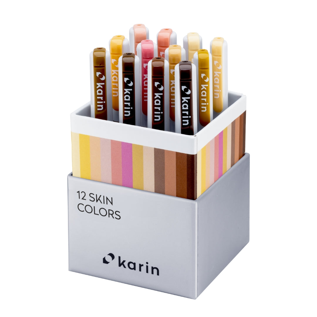Karin Realbrush PRO Watercolour Markers Set 12 Skin Colours