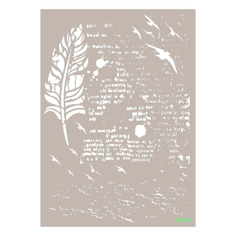 Cadence Schablone Feder mit Text MA69 21 x 29 cm