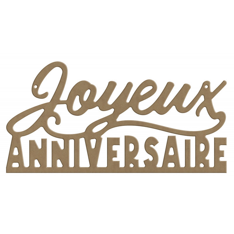 Gomille Wooden Shape "Happy Birthday" 31 cm x 16 cm x 0.6 cm