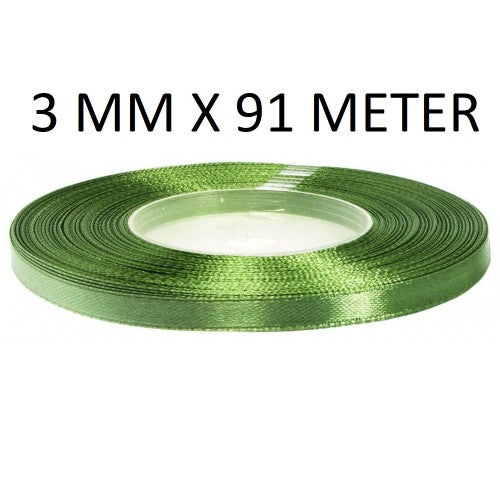 Satijnlint 3 mm 91 m Kaki groen