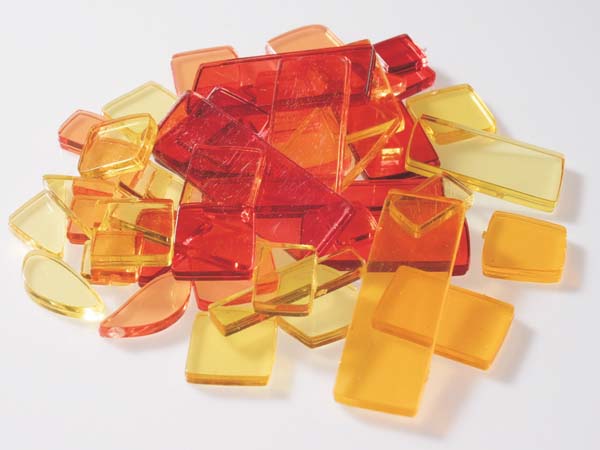 Mosaikstein Acryl Mosaiksteine Rot-Gelb Mix 40g