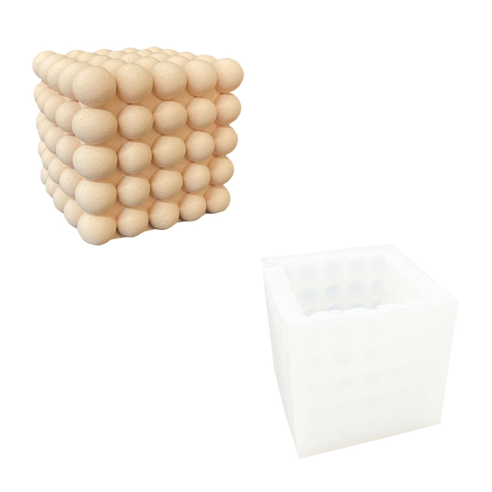 Siliconen Mal 9x9 cm Kubus Bubbel