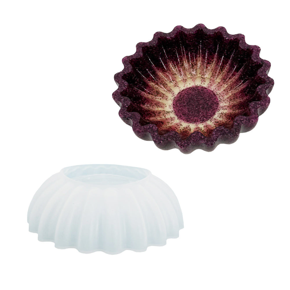 Reslin Silicone Mold Dish Scalloped Edges 15.3 x 4.8 cm