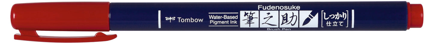 Tombow Fudenosuke Hard Tip Brush Pen Rood