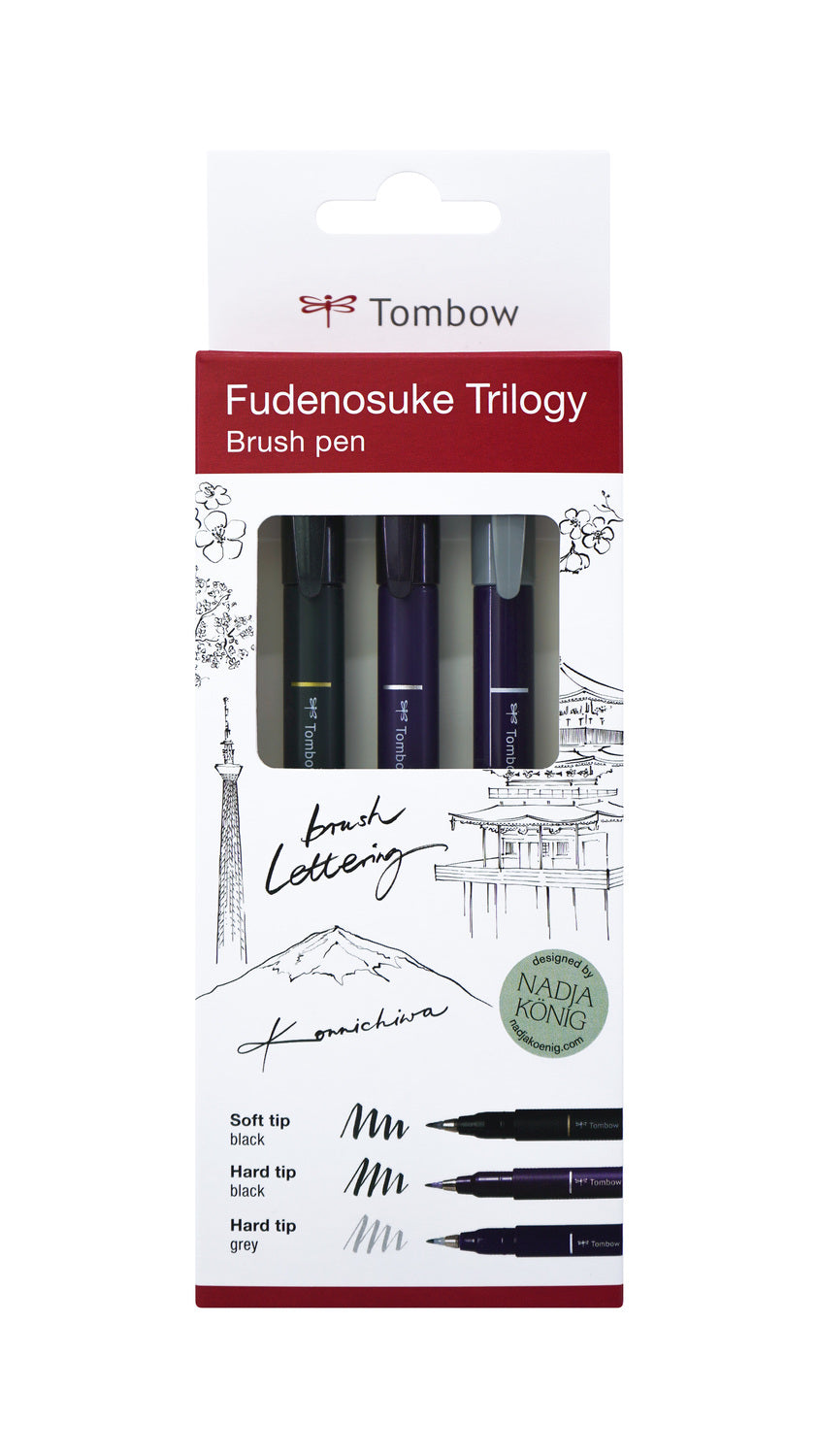 Tombow Fudenosuke Set Trilogy 3er-Pack