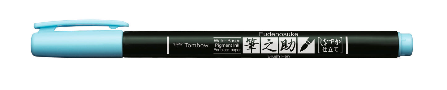 Tombow Fudenosuke Soft Tip Brush Pen Light Blue