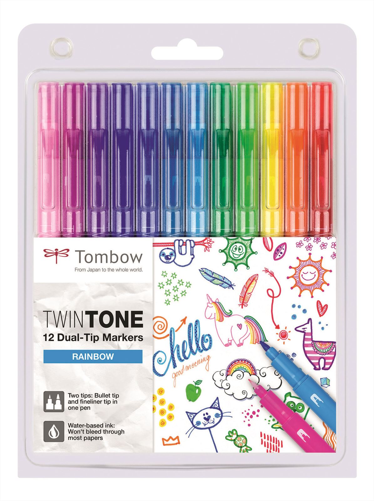 Tombow Dual-tip Markers TwinTone Set 12 stuks Rainbow
