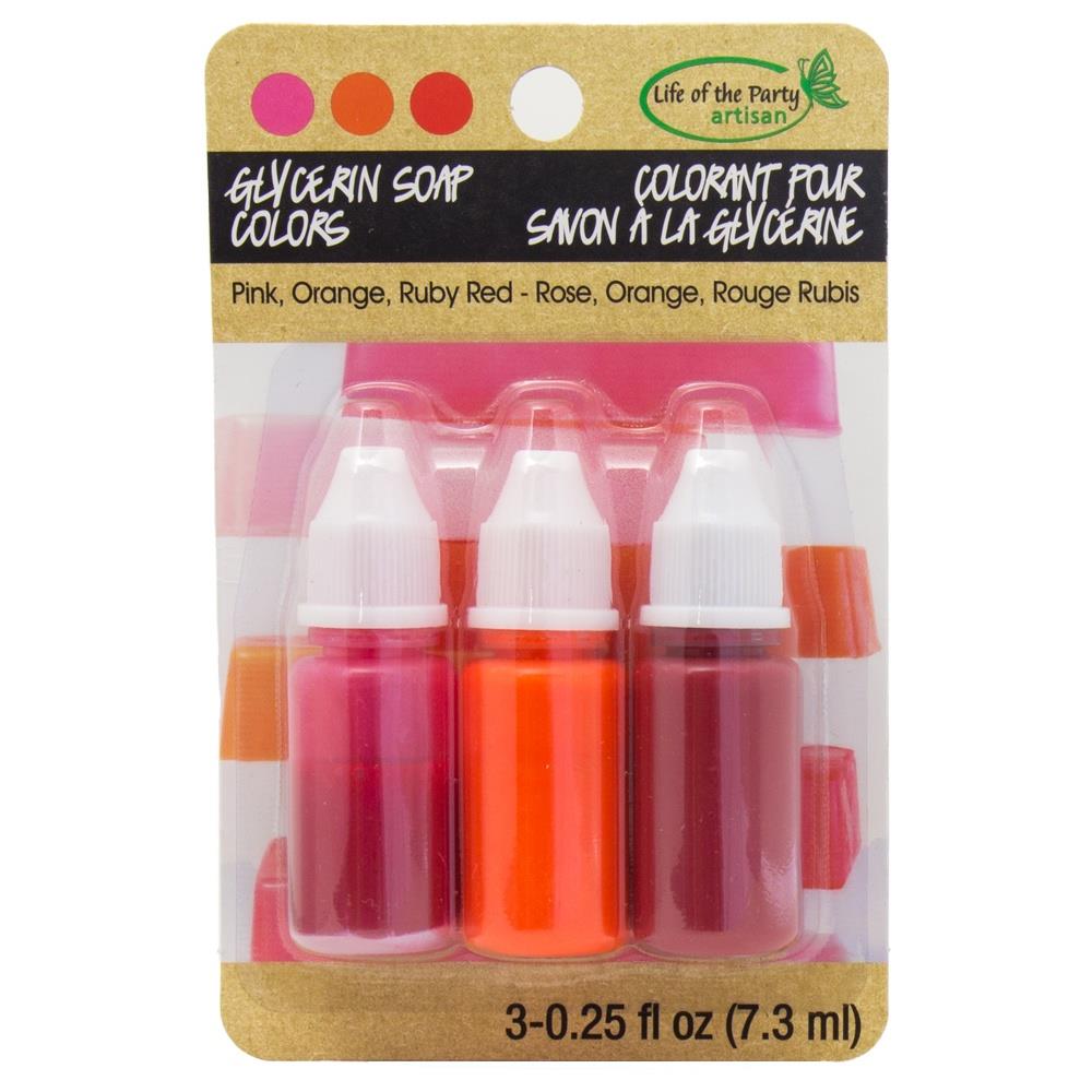Seifenfarbstoff-Set Glycerin 3x7,3 ml Rosa Orange Rot