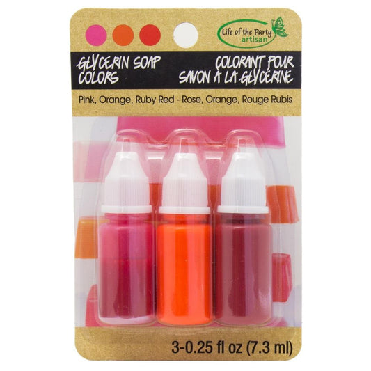 Zeepkleurstof Set Glycerine 3x7,3 ml Roze Oranje Rood
