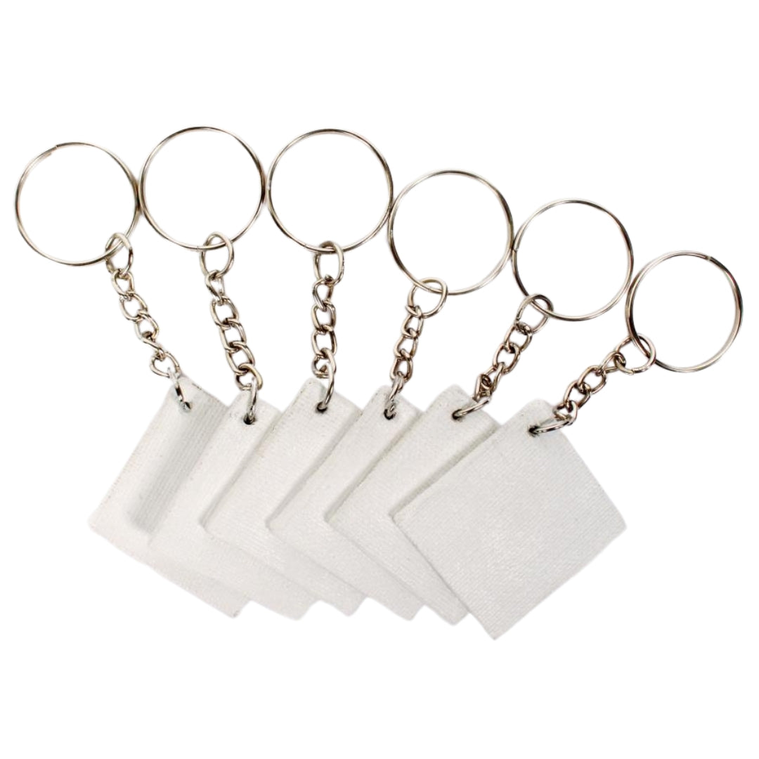 Little Birdie Keychain with Canvas Panel 3.8 cm 6 pieces