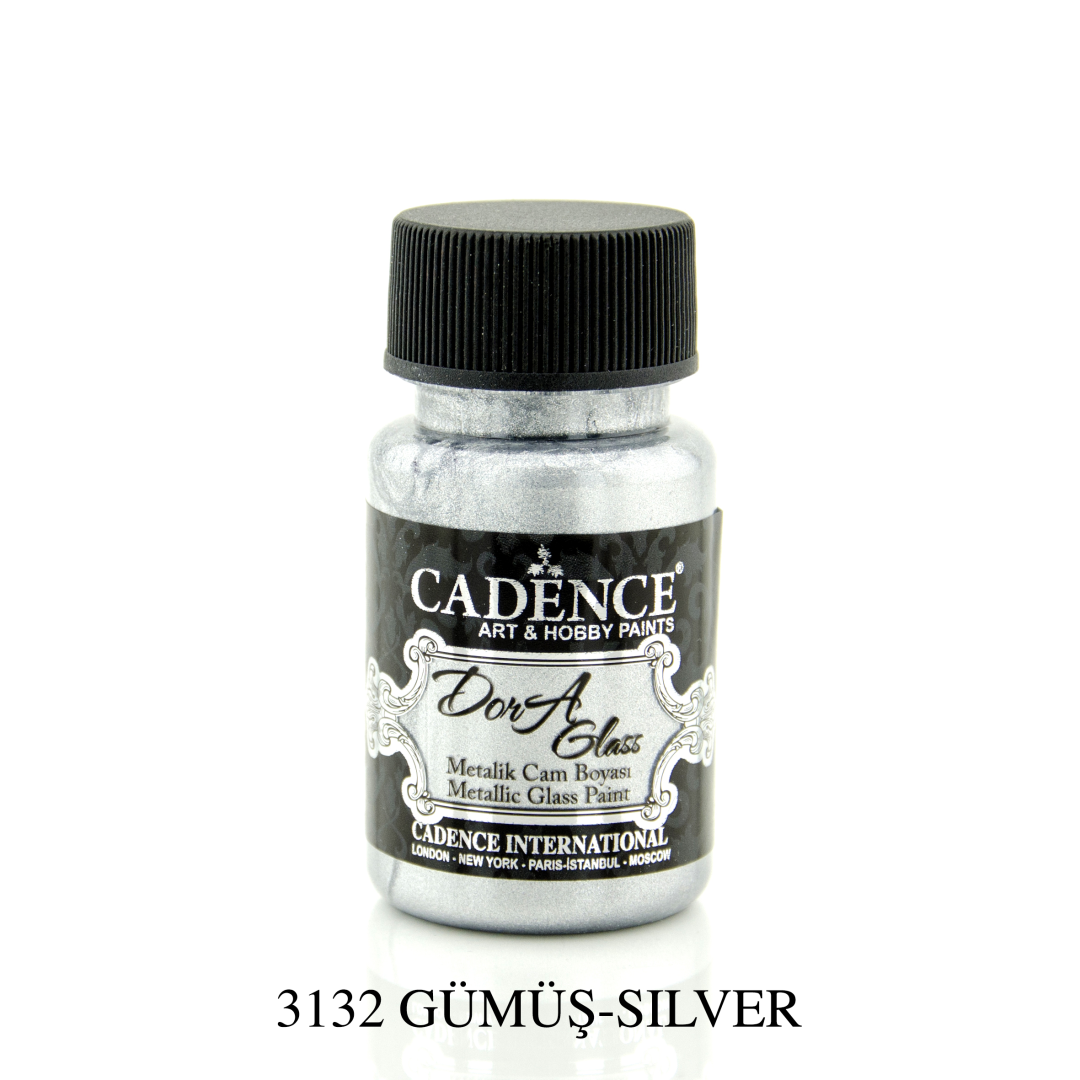 Cadence Dora Metallic Glas Verf 50 ml Zilver