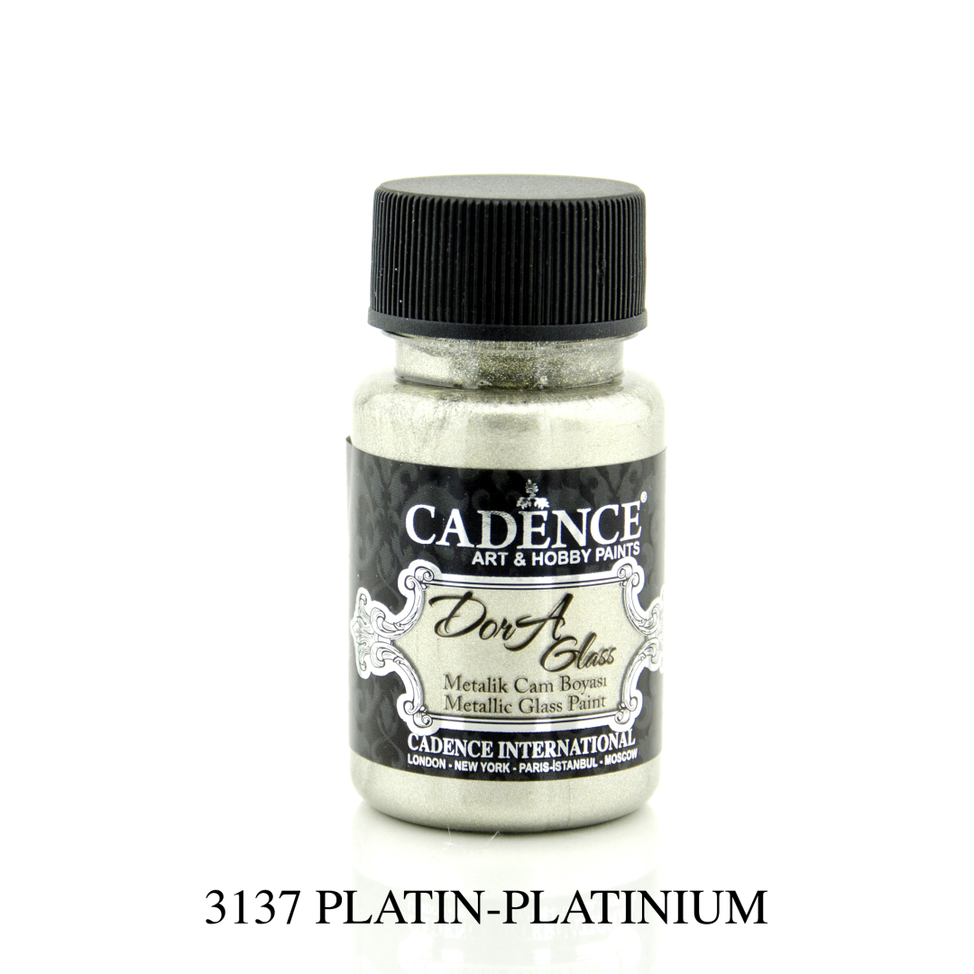 Cadence Dora Metallic Glass Paint 50 ml Platinum