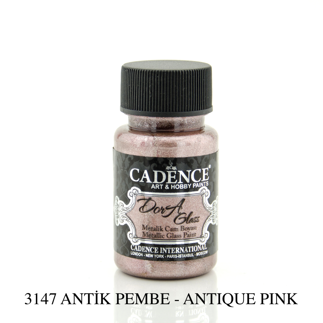 Cadence Dora Metallic Glas Verf 50 ml Antiek Roze