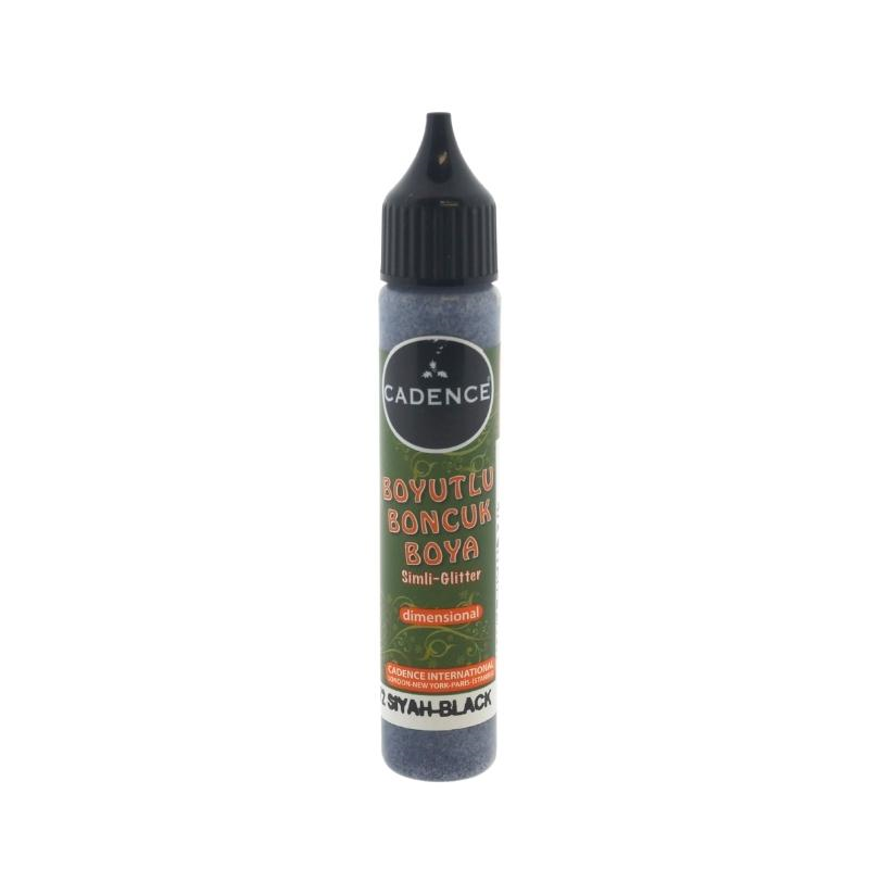 Cadence Dimensional Verf Glitter 25 ml Zwart