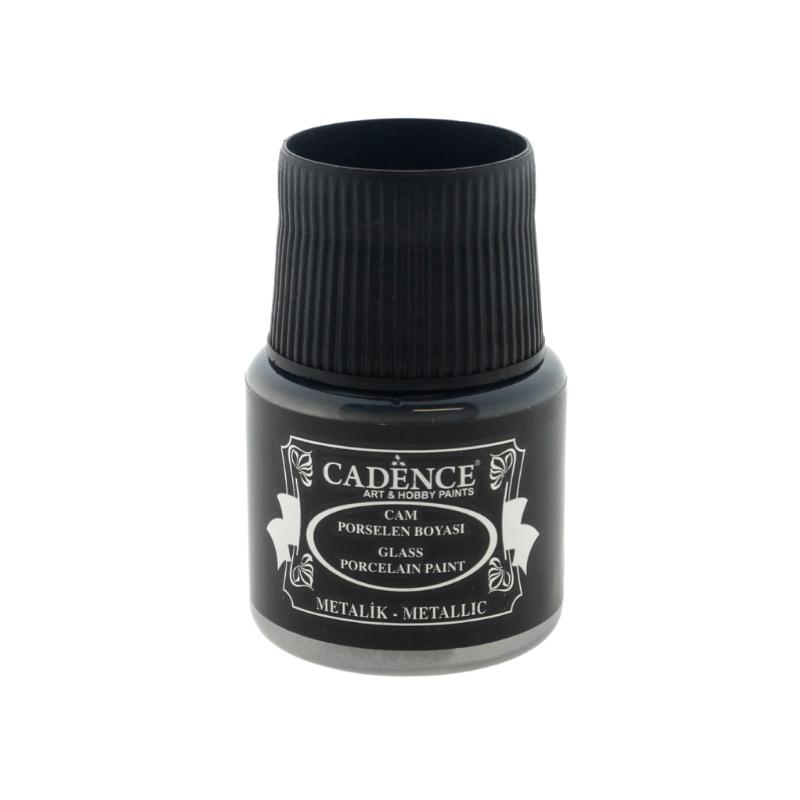 Cadence Glas- und Porzellanfarbe Metallic 45 ml Silber