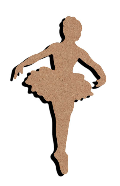 MDF Figuur Danseres met Tutu 15 cm