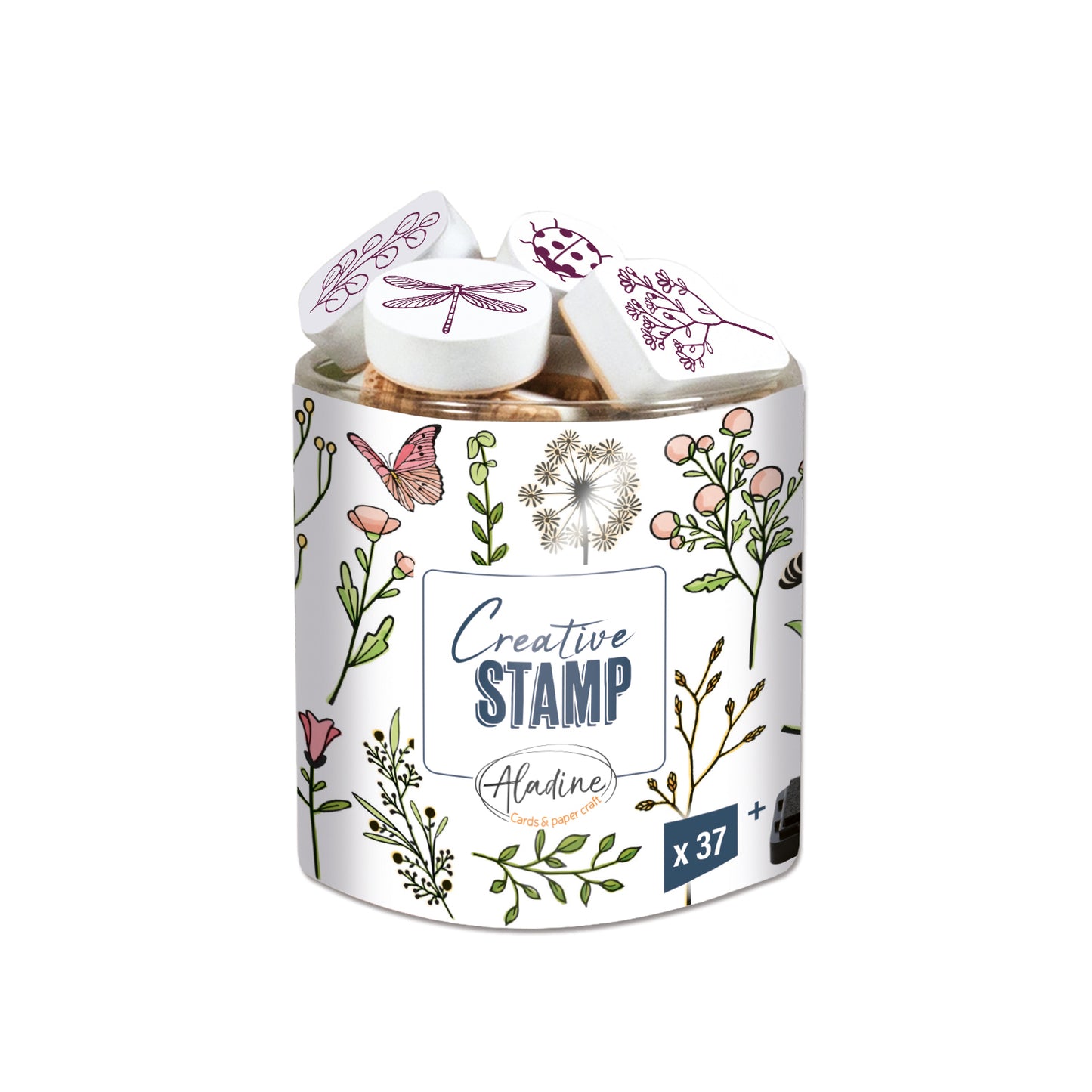 Aladine Stampo Stamp Set Summer Flowers 37 pieces