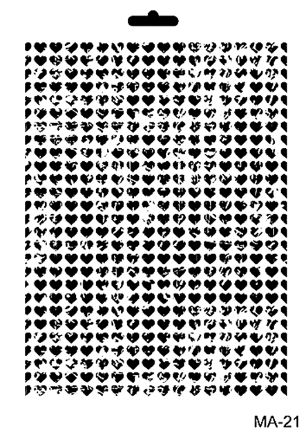 Cadence Mixed Media Stencil MA21 21x29 cm Hearts