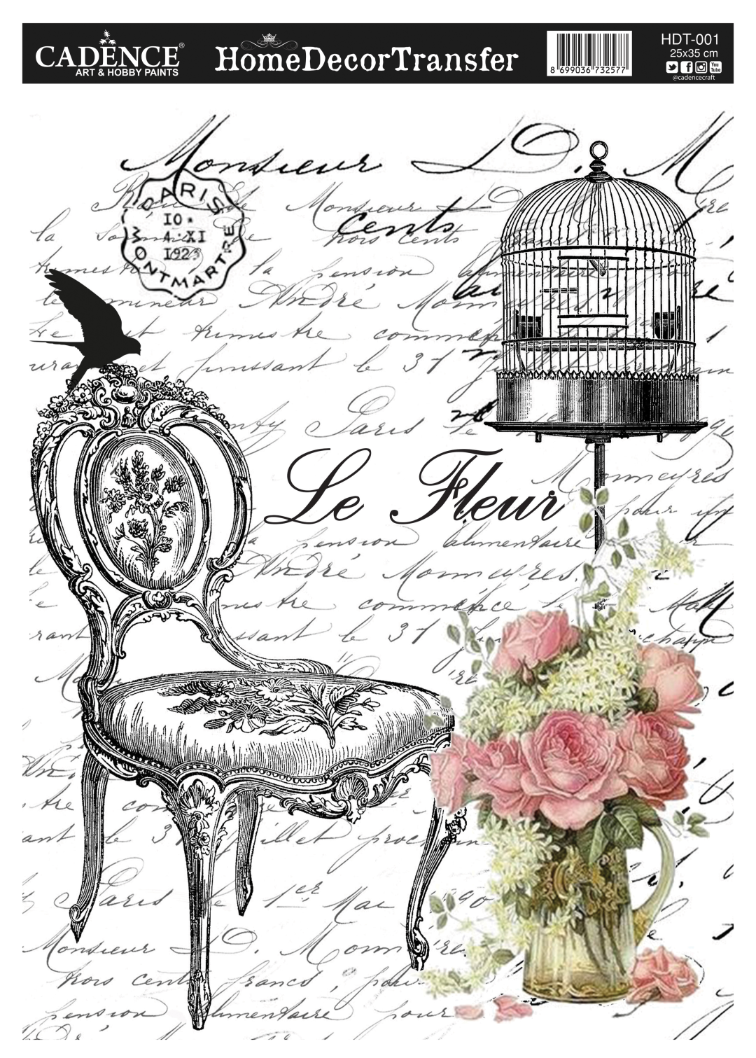 Cadence Home Deco Transfer HDT-001 25x35 cm Le Fleur