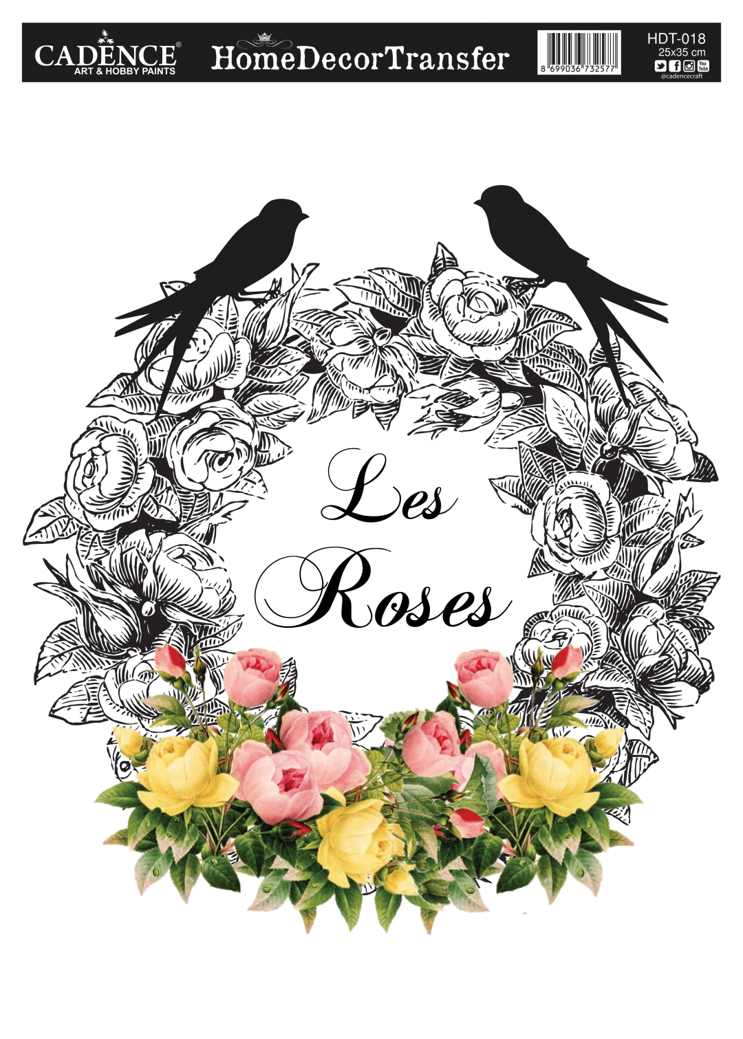 Cadence Home Deco Transfer HDT-018 25x35 cm Les Roses