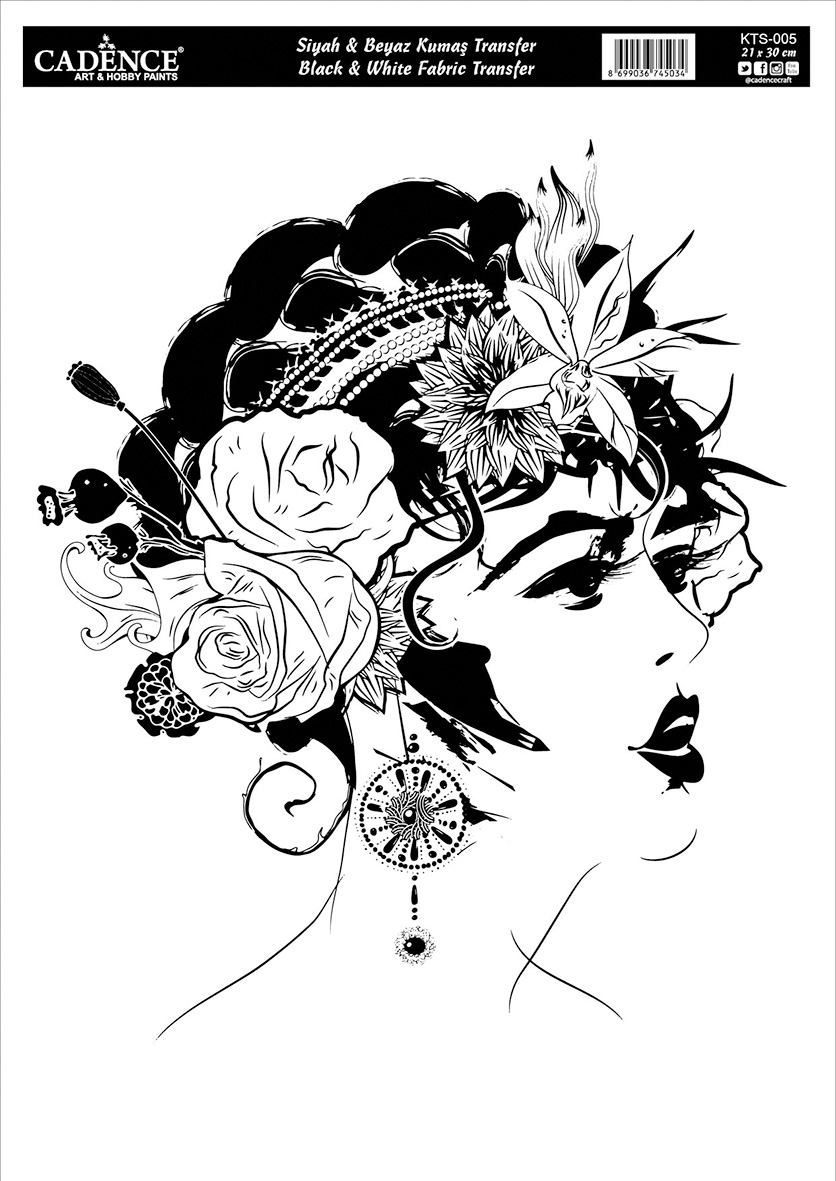 Cadence Textiel Transfer KTS-005 21x30 cm Art Deco Dame