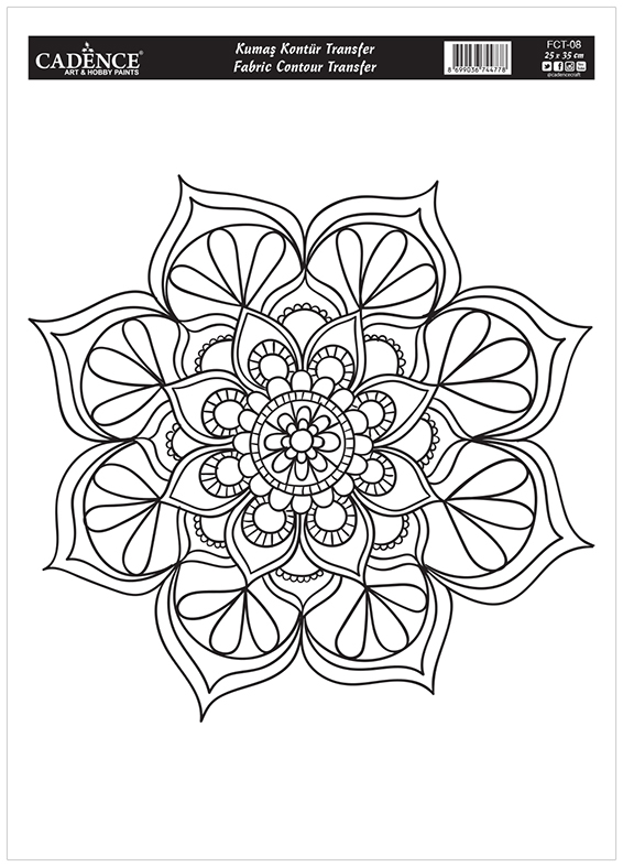 Cadence Textiel Transfer 25x35 cm Mandala Outline FCT-08