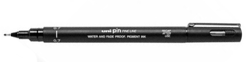 Uni Pin Fineliner Schwarz 0,7 mm