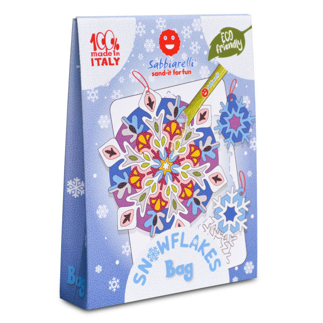 Sabbiarelli Sandmalerei-Tasche Schneeflöckchen