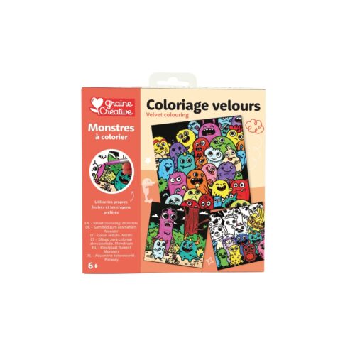 GC Velour Colouring Pictures Monsters 3 Pieces 17 x 17 cm