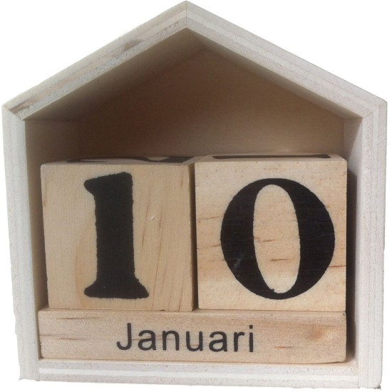 GC Wooden Calendar House 7x7.5x3.5 cm