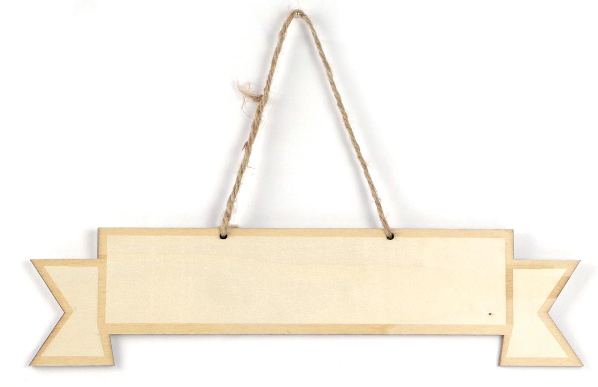 GC Houten Ophangbordje Vlag 33x8 cm