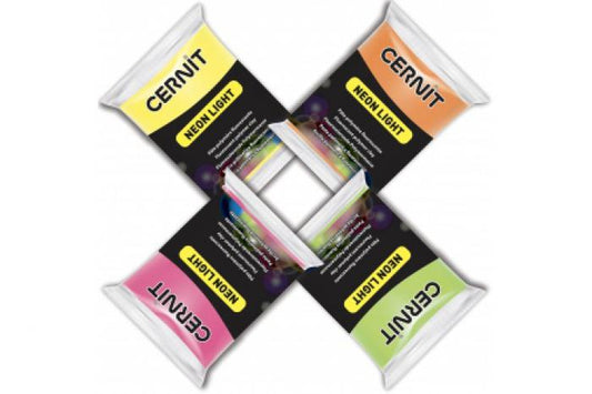 Cernit Neon Set 4 Kleuren - Polymeerklei / Boetseerklei