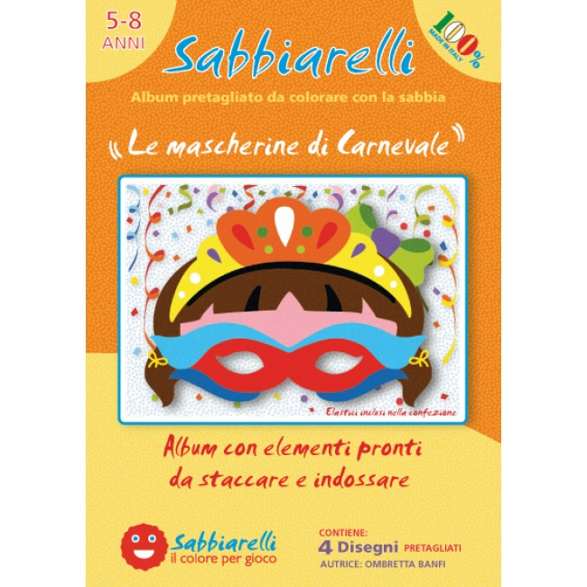 Sabbiarelli Sandbilder Album Masken 4 Stück