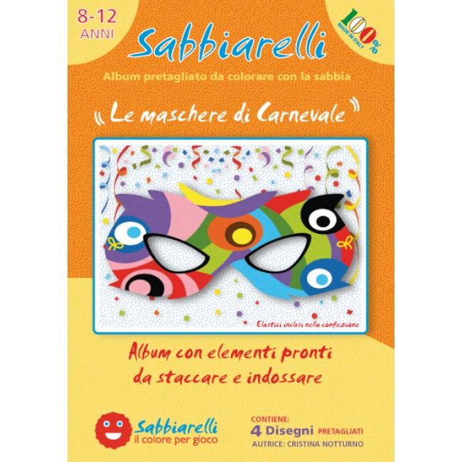 Sabbiarelli Sandmalerei Album Karnevalsmasken 4 Stück