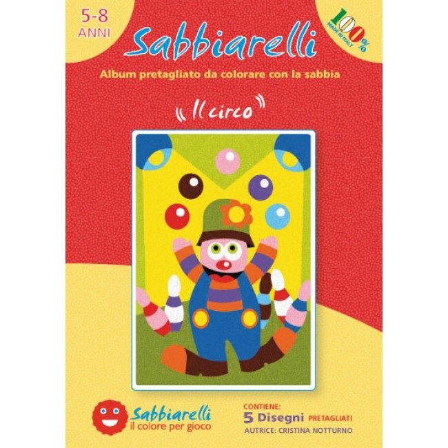 Sabbiarelli Sandmalerei Album Circus 15x20 cm 5 Stück
